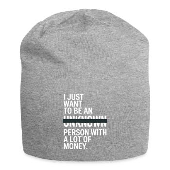 Geld Just Want To Be An Unknown Person Money Reich - Jersey Beanie - heather grey - Front