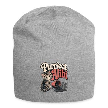 Funny Kitten, Purrfect Alibi Mischief Cat Pun - Jersey Beanie - heather grey - Front