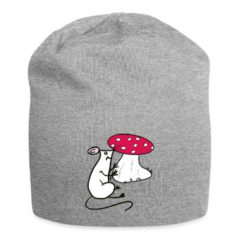 Maus Fliegenpilz Pilze  - Jersey-Beanie - Grau meliert - Vorne