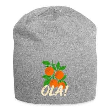 Olá Retro Orangen Pflanzen Urlaubs-Gruß - Jersey-Beanie - Grau meliert - Vorne
