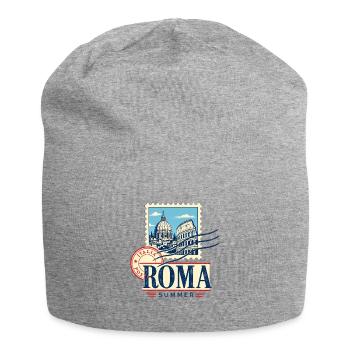 Rome Gifts, Roma Summer Postmark Vacation Souvenir - Jersey Beanie - heather grey - Front