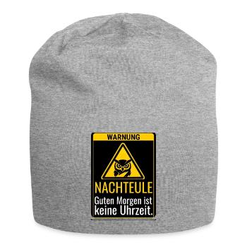 Warnung Nachteule Guten Morgen ist keine Uhrzeit - Jersey-Beanie - Grau meliert - Vorne