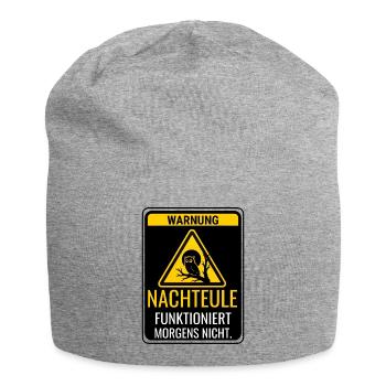 Warnung Nachteule funktioniert morgens nicht - Jersey-Beanie - Grau meliert - Vorne