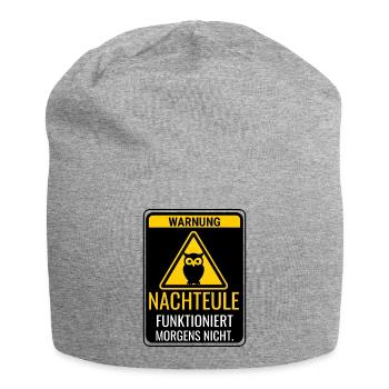 Warnung Nachteule funktioniert morgens nicht - Jersey-Beanie - Grau meliert - Vorne