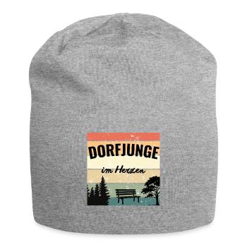 Dorfjunge im Herzen retro Vintage - Jersey-Beanie - Grau meliert - Vorne