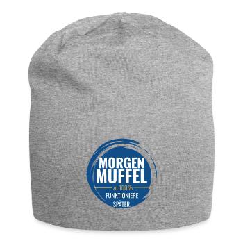 Morgenmuffel – Zu 100% funktioniere später - Jersey-Beanie - Grau meliert - Vorne