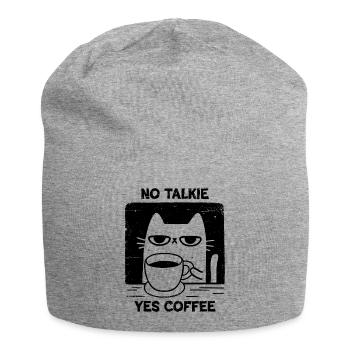 No Talkie Yes Coffee - Jersey-Beanie - Grau meliert - Vorne