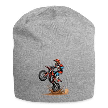 Motocross Sprung im Schlamm - Jersey-Beanie - Grau meliert - Vorne