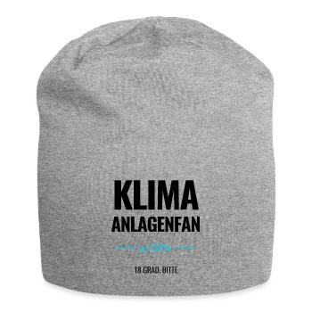 Klimaanlagenfan zu 100% 18 Grad, bitte - Jersey-Beanie - Grau meliert - Vorne