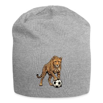 Leopard Soccer Striker - Jersey Beanie - heather grey - Front