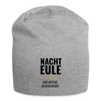 Nachteule zu 100% – Vor Mittag geschlossen - Jersey-Beanie - Grau meliert - Vorne