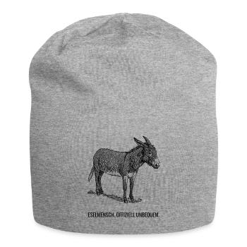Eselmensch. Offiziell unbequem. - Jersey-Beanie - Grau meliert - Vorne