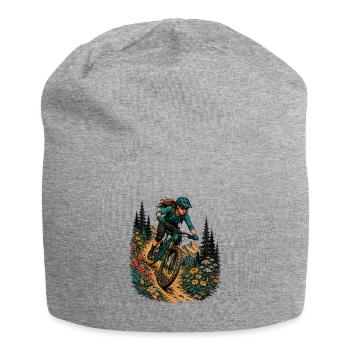 Sentier VTT Femmes Fleurs Mountain Biker Nature Plein air - Bonnet en jersey - gris chiné - Devant