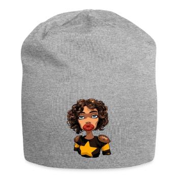 Star Hero Woman Dessin animé Pop Art - Bonnet en jersey - gris chiné - Devant