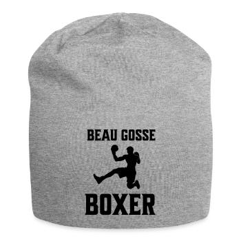 Boxeur silhouette BEAU GOSSE - Bonnet en jersey - gris chiné - Devant