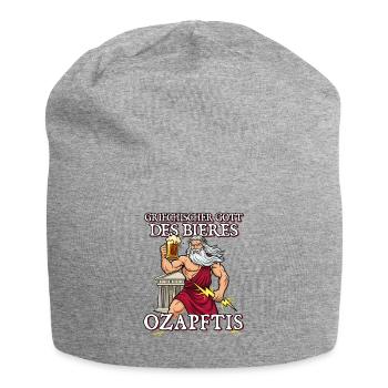 Griechischer Gott des Bieres Ozapftis Sauftour - Jersey-Beanie - Grau meliert - Vorne