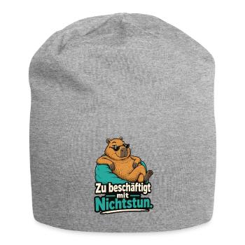 Zu Beschäftigt Mit Nichtstun Capybara Spruch - Jersey-Beanie - Grau meliert - Vorne