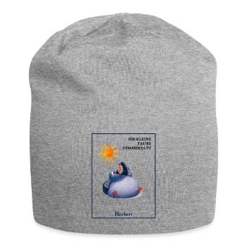 DIE KLEINE TAUBE NIMMERSATT - Herbert mit Wurm - Jersey-Beanie - Grau meliert - Vorne