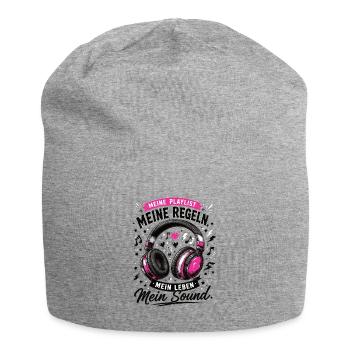 Meine Playlist Meine Regeln Mein Leben Mein Sound - Jersey-Beanie - Grau meliert - Vorne