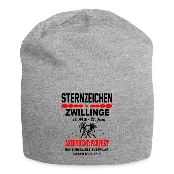 Ascendent: Perfekt Sternzeichen Zwilling - Jersey-Beanie - Grau meliert - Vorne