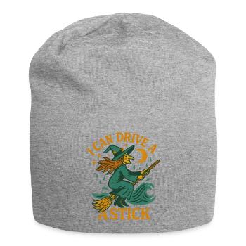 Witch on a Broom I Can Drive a Stick - Jersey Beanie - heather grey - Front