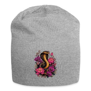 Magie du cobra et des fleurs - Bonnet en jersey - gris chiné - Devant
