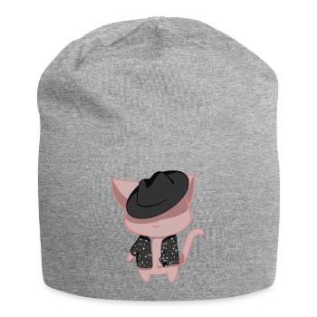 Chat danseur - Bonnet en jersey - gris chiné - Devant