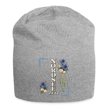 Nordsee Zeit – maritime Küsten liebe mit Disteln - Jersey-Beanie - Grau meliert - Vorne