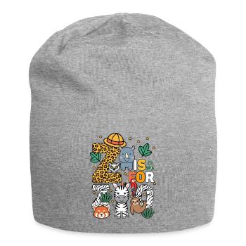 Z Is For Zoo Party Jungle Zoo Birthday Animals - Jersey Beanie - heather grey - Front