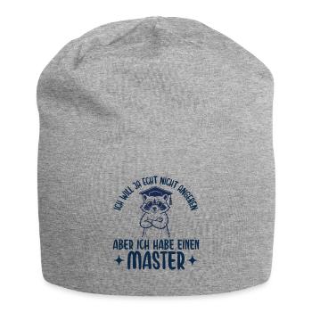 Mastertitel Will ja nicht angeben Abschluss - Jersey-Beanie - Grau meliert - Vorne