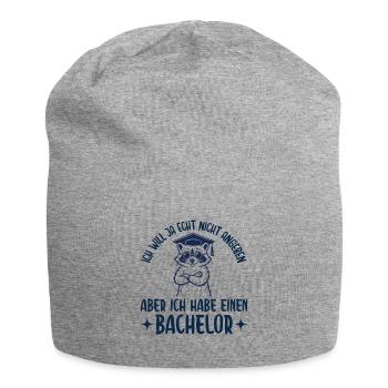 Bachelortitel Will ja nicht angeben Abschluss - Jersey-Beanie - Grau meliert - Vorne