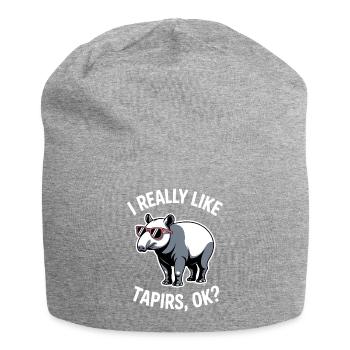 Dictons de tapir Tapir Drôle de cadeau de tapir - Bonnet en jersey - gris chiné - Devant