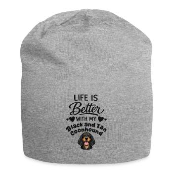 Life is better with my black tan - Jersey Beanie - heather grey - Front