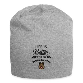  Das Leben Ist Besser Mit Belgischer Schäferhund - Jersey-Beanie - Grau meliert - Vorne