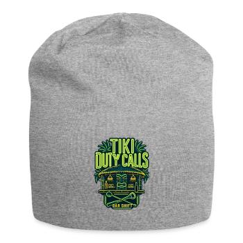 Bartender Shift Tiki Duty Calls, Poolside Tiki Bar - Jersey Beanie - heather grey - Front