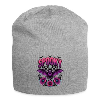 Spooky Bat Floral Neon Halloween - Jersey Beanie - heather grey - Front