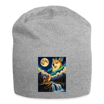 Shiba Inu Hurlant Lune Doge Kawaii - Bonnet en jersey - gris chiné - Devant