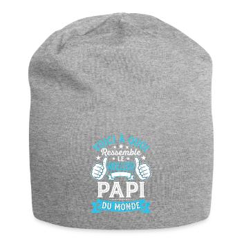 Voici le meilleur Papi du monde vintage - Bonnet en jersey - gris chiné - Devant