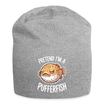 Expressions du poisson-globe : Cadeau amusant du poisson-globe - Bonnet en jersey - gris chiné - Devant