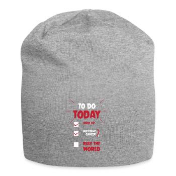 Kehlkopfkrebs Krebs-Überlebender Krebs stinkt - Jersey-Beanie - Grau meliert - Vorne