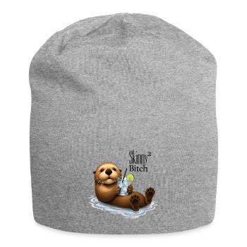 SKINNY BITCH² OTTER - Cocktail & Subtle Text - Jersey Beanie - heather grey - Front