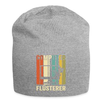 Motif du chat chuchoteur d’ordinateur - Bonnet en jersey - gris chiné - Devant