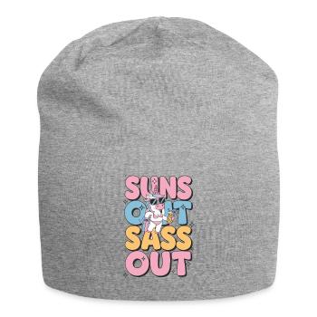 Soleils Éteints Sassing Vacances d’été à la plage de la licorne - Bonnet en jersey - gris chiné - Devant