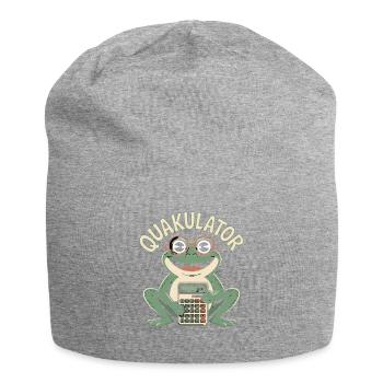 QUACULATOR grenouille drôle avec calculatrice - Bonnet en jersey - gris chiné - Devant