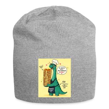 PfannenKönig Dino Pancake - Jersey-Beanie - Grau meliert - Vorne