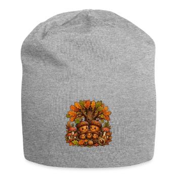 La famille des châtaigniers dans la forêt d’automne - Bonnet en jersey - gris chiné - Devant