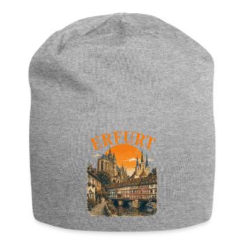  Vintage Erfurt Skyline historische Straßenansicht - Jersey-Beanie - Grau meliert - Vorne