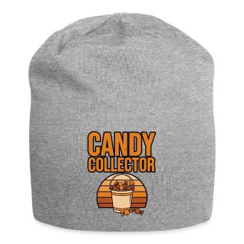 Bonbons d’Halloween – Collectionneur de bonbons - Bonnet en jersey - gris chiné - Devant