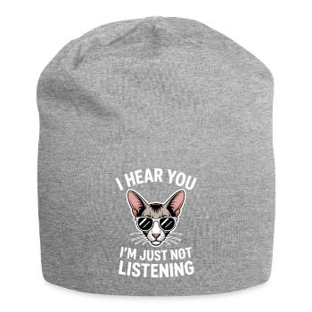 Orientalisch Kurzhaar Geschenk Katzen Sprüche - Jersey-Beanie - Grau meliert - Vorne