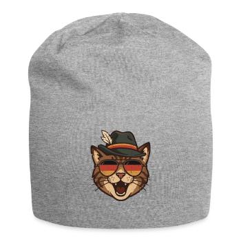 Vintage Deutsche Katze Lustig - Jersey-Beanie - Grau meliert - Vorne